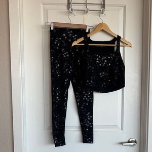 Beyond Yoga Black Starry Set | Leggings and Top | Leggings S, Top M